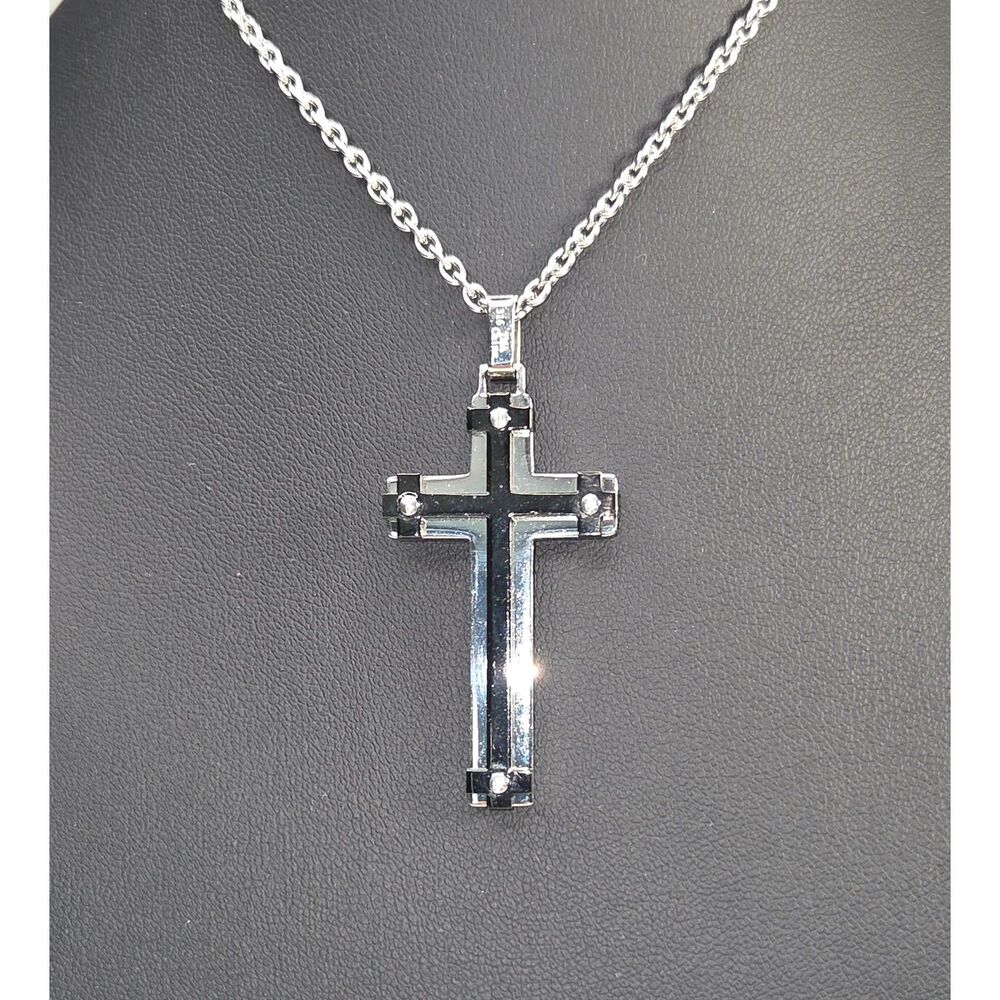 Stainless Steel Black Cross